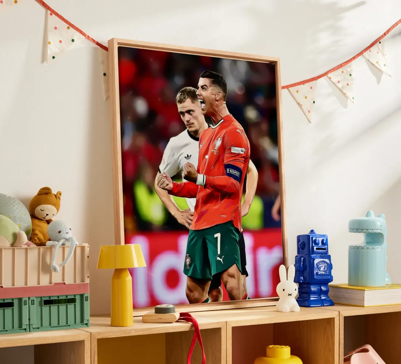 Cristiano Ronaldo digitale kunst viering canvas met Baklijst van ArdanART