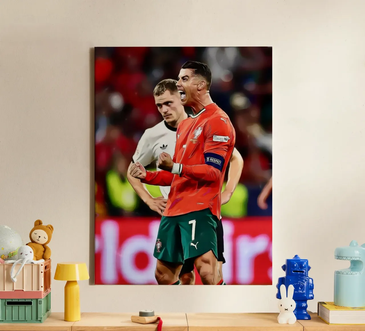 Cristiano Ronaldo digitale kunst viering canvas met Baklijst van ArdanART