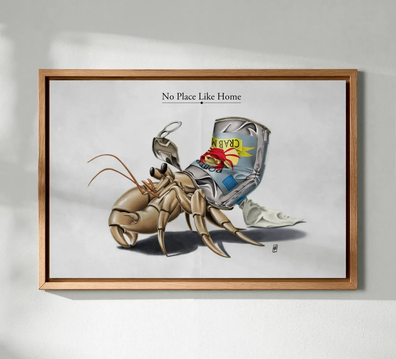 No place like home (Titled) canvas with Floater frame by Rob Art | Illustration
