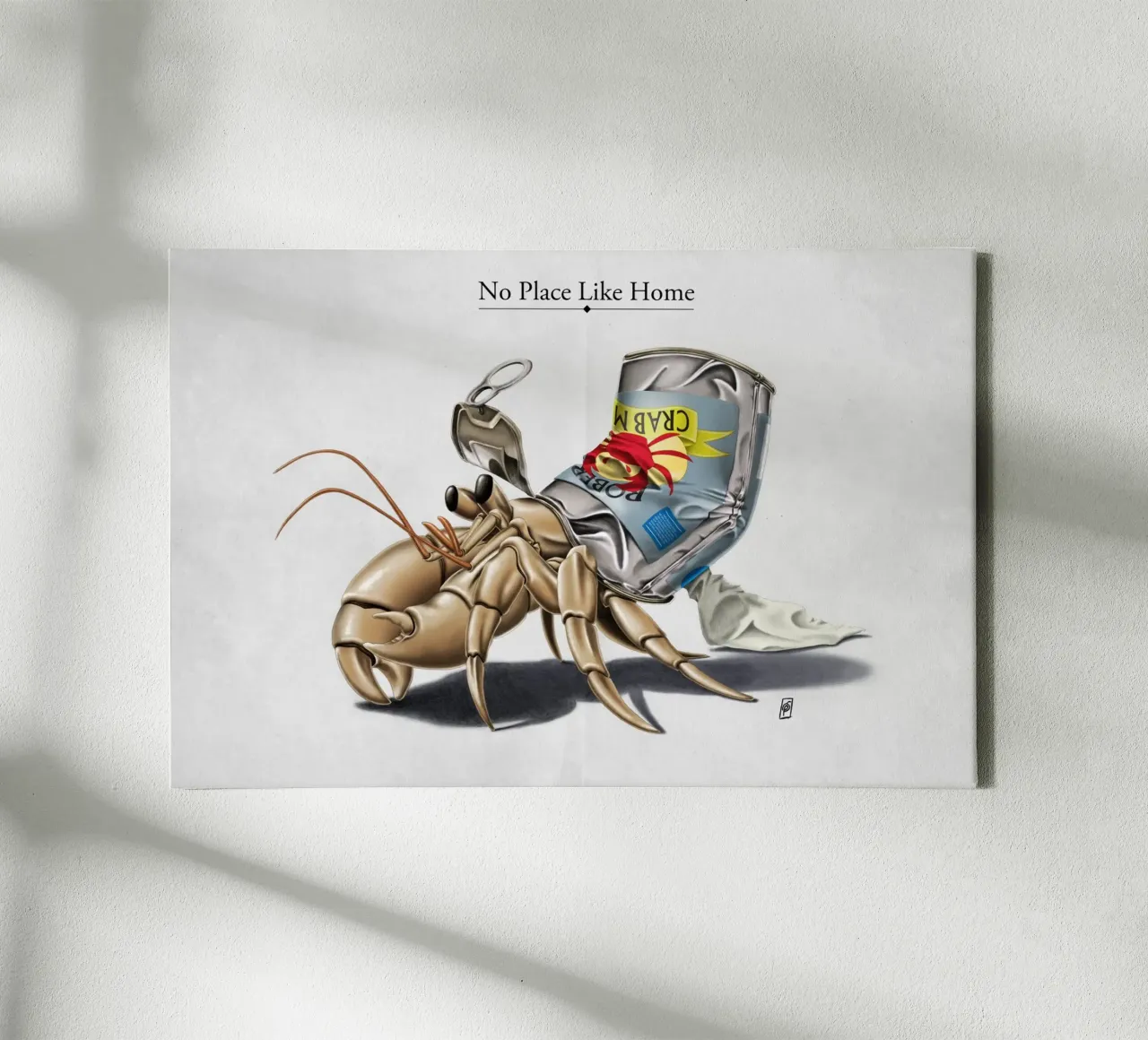 No place like home (Titled) canvas with Floater frame by Rob Art | Illustration