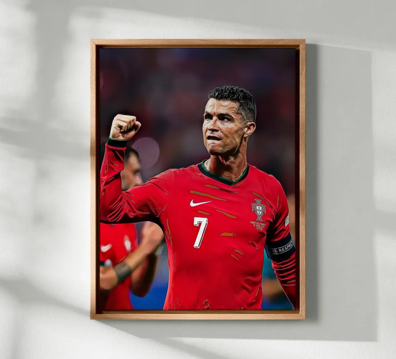 Cristiano Ronaldo Digitale Kunst Overwinningspose canvas met Baklijst van ArdanART
