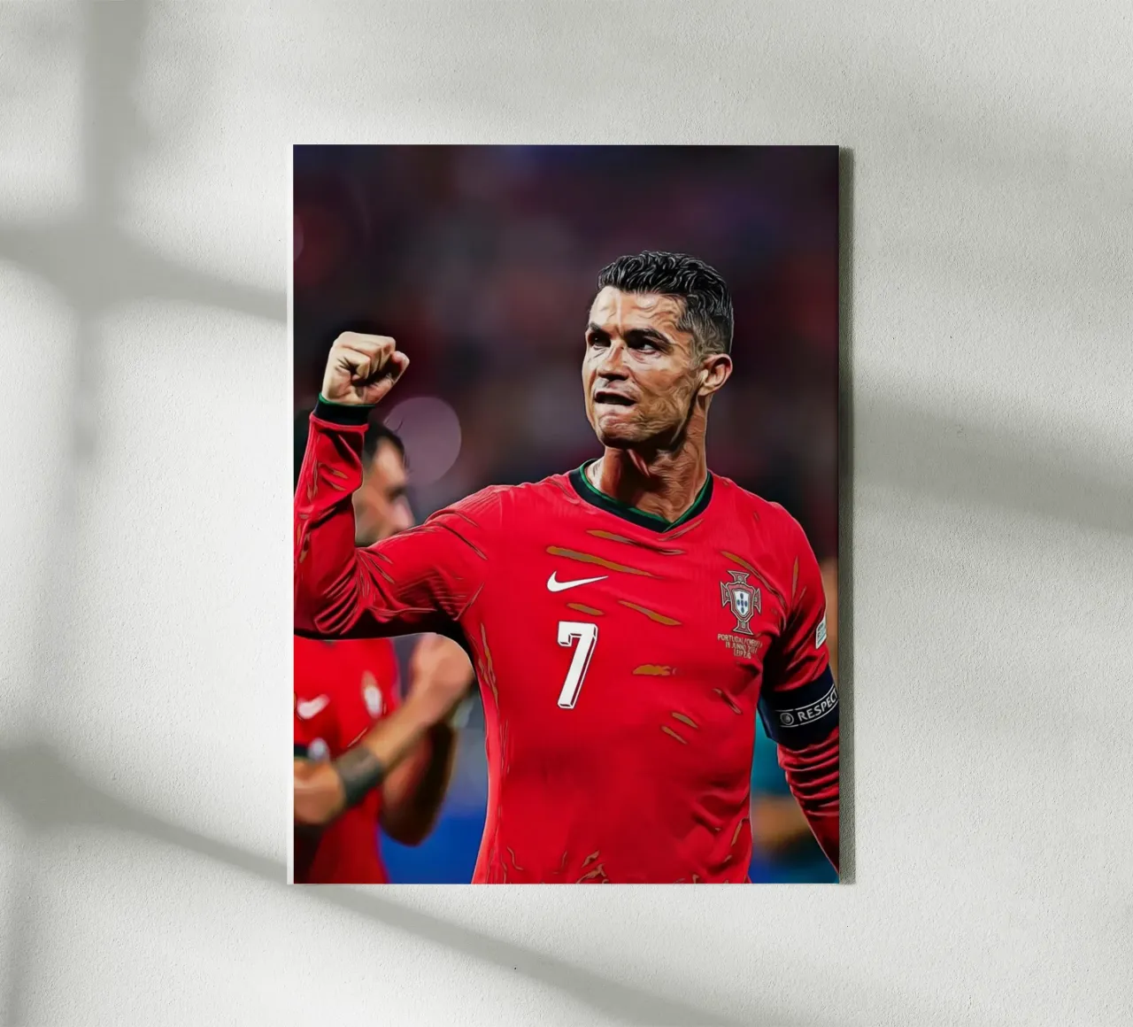 Cristiano Ronaldo Digitale Kunst Overwinningspose canvas met Baklijst van ArdanART