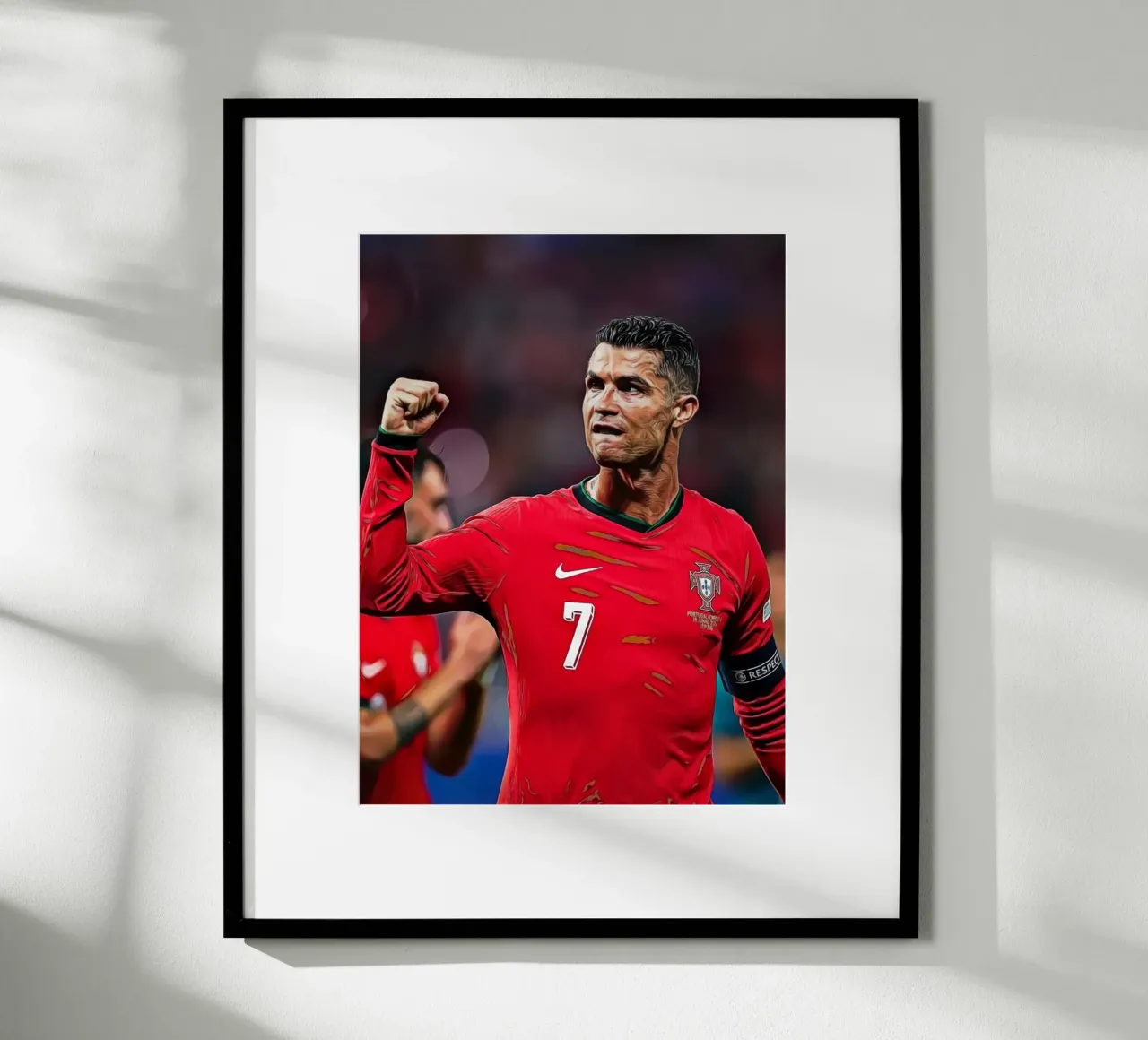 Cristiano Ronaldo in posa vittoriosa in arte digitale poster da ArdanART
