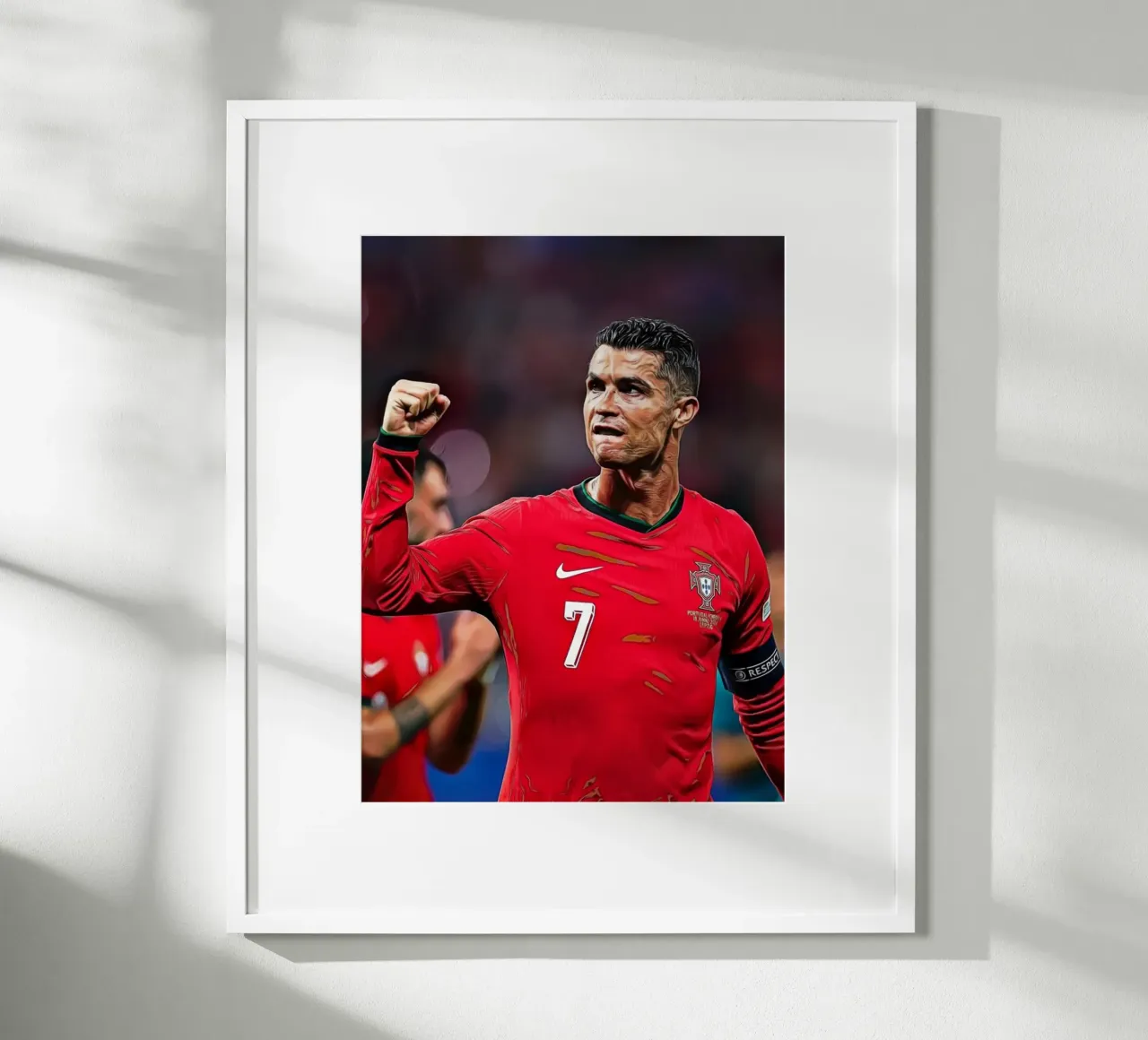 Cristiano Ronaldo in posa vittoriosa in arte digitale poster da ArdanART