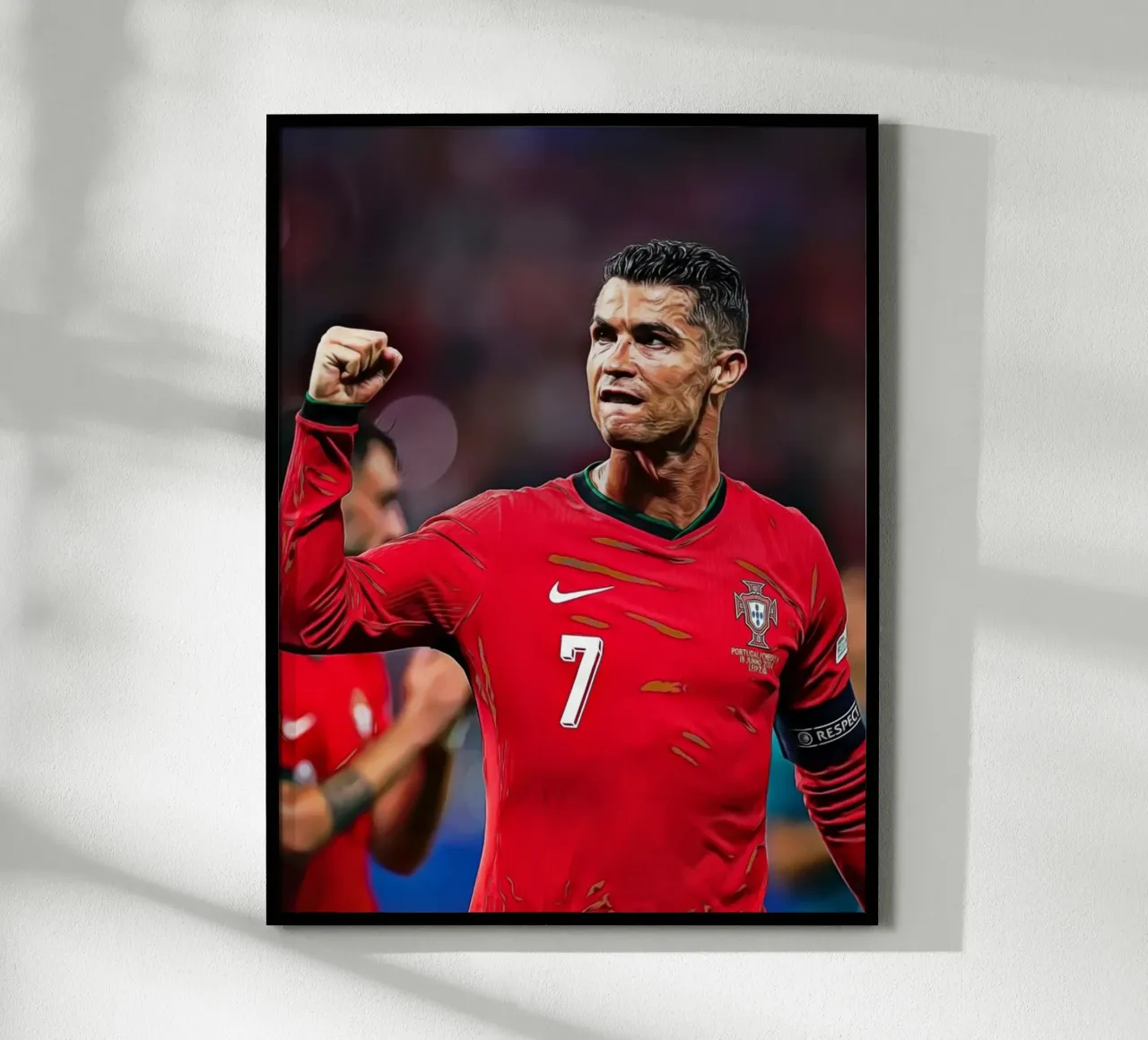 Cristiano Ronaldo in posa vittoriosa in arte digitale poster da ArdanART