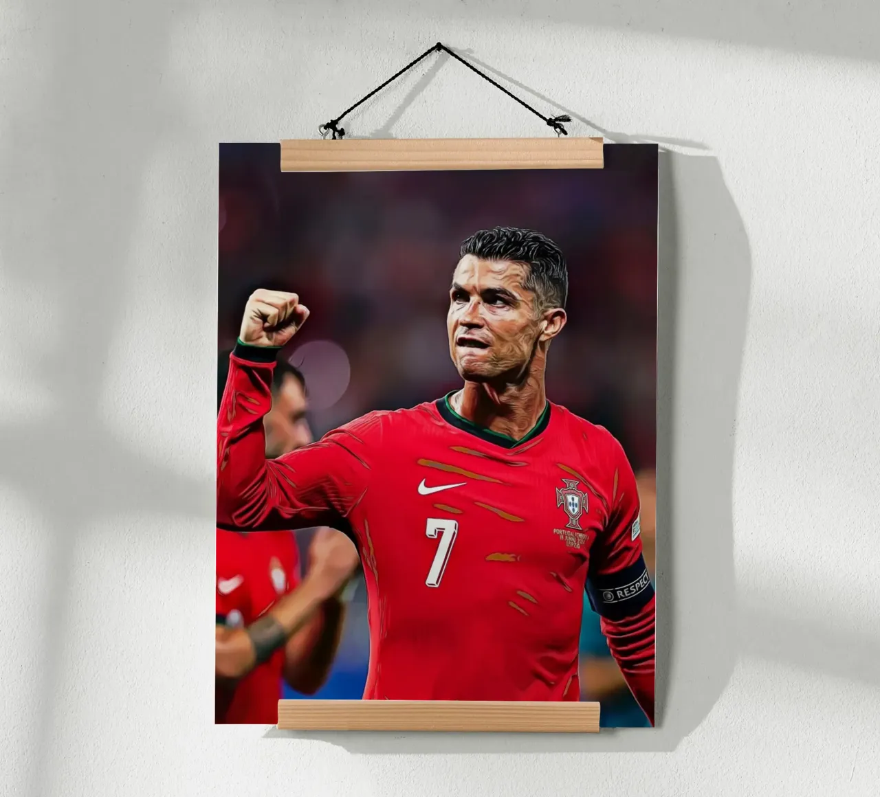 Cristiano Ronaldo in posa vittoriosa in arte digitale poster da ArdanART