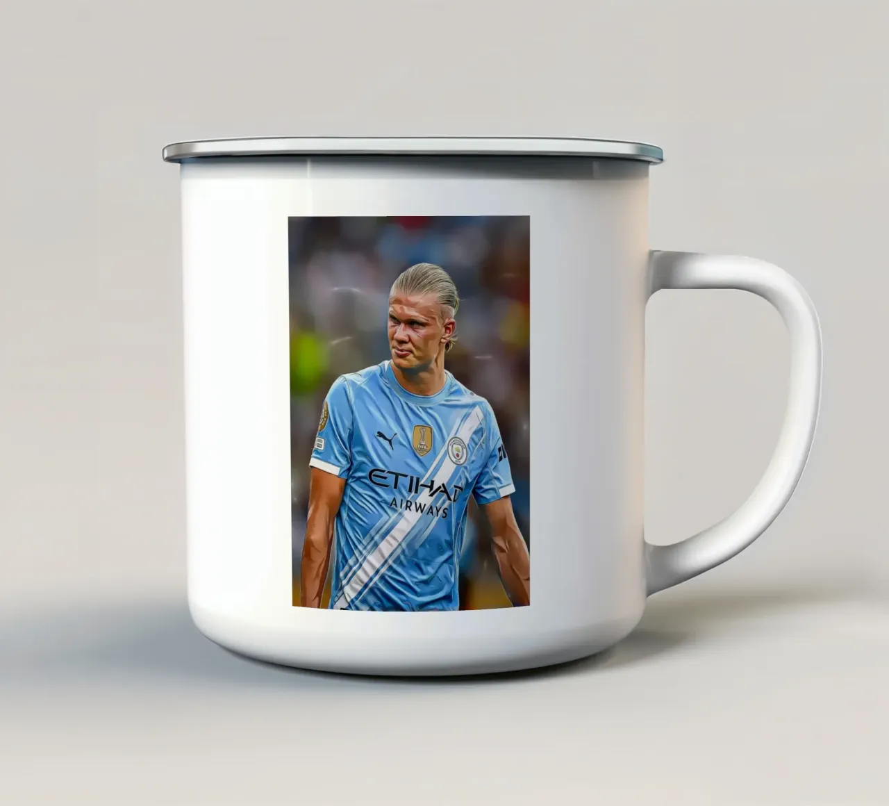 Erling Haaland Digital Art Portrait tazza in smalto da ArdanART