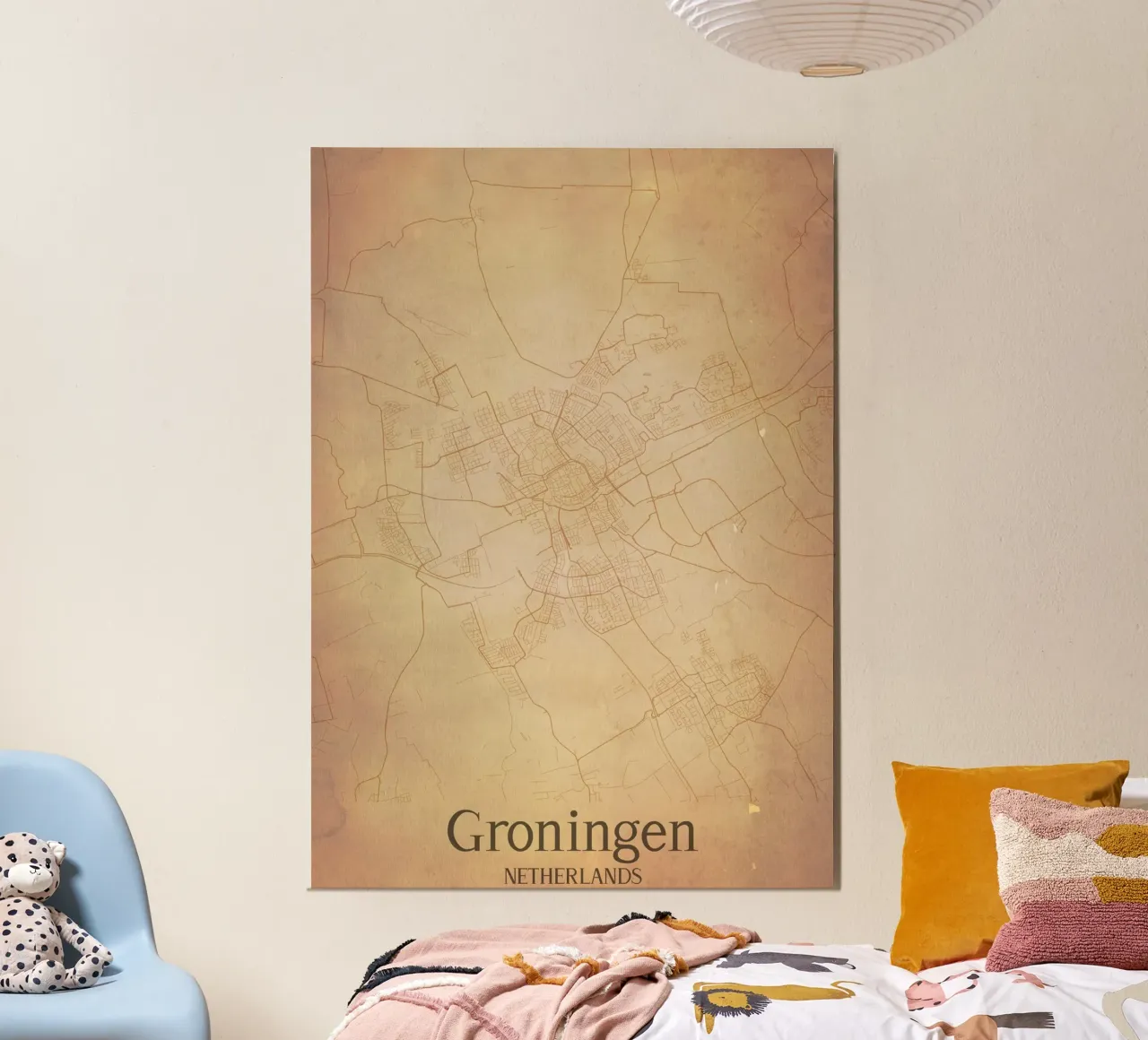 Groningen NETHERLANDS poster con telaio in legno da WorldPrint
