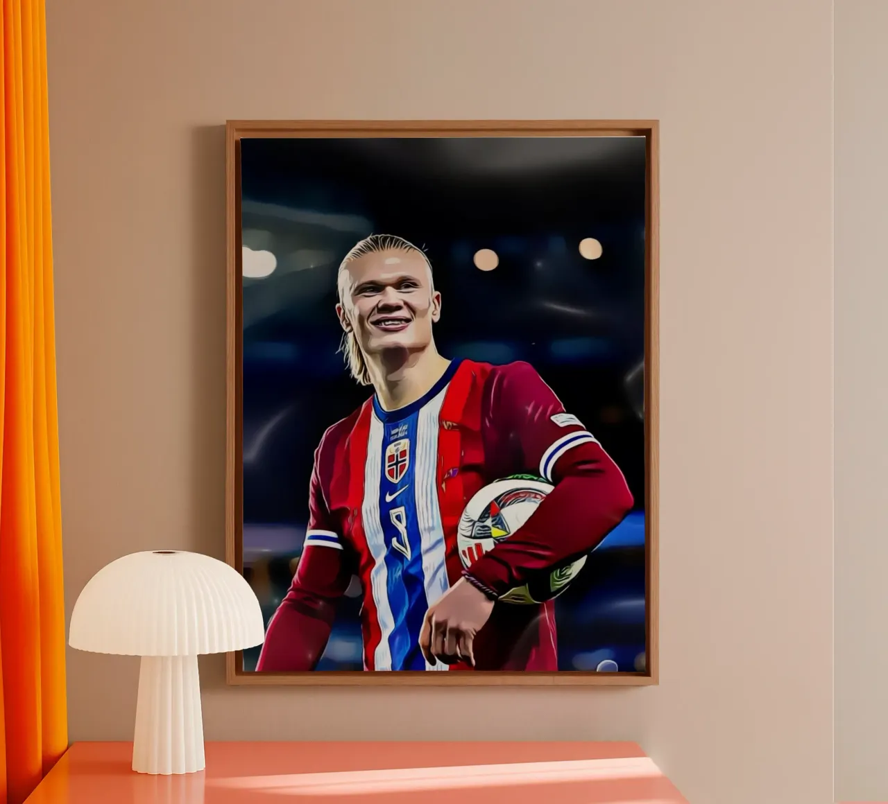 Erling Haaland Digitale Kunst Leinwand mit Schattenfugenrahmen von ArdanART