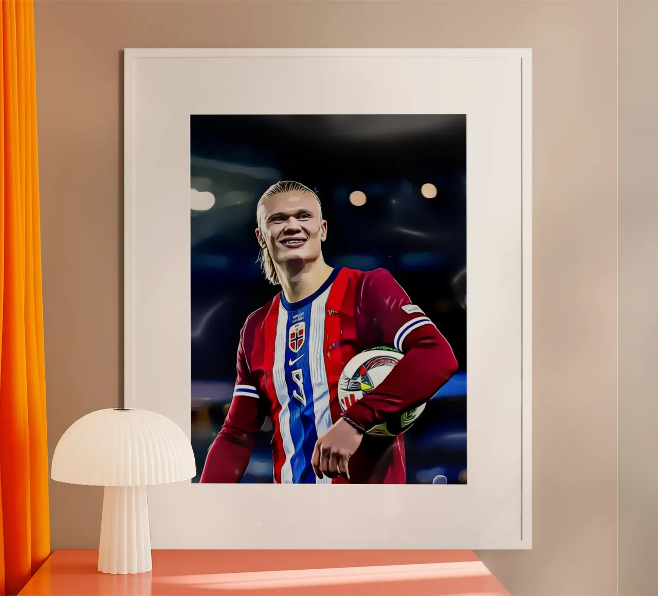 Erling Haaland Arte digitale poster con telaio in plastica da ArdanART