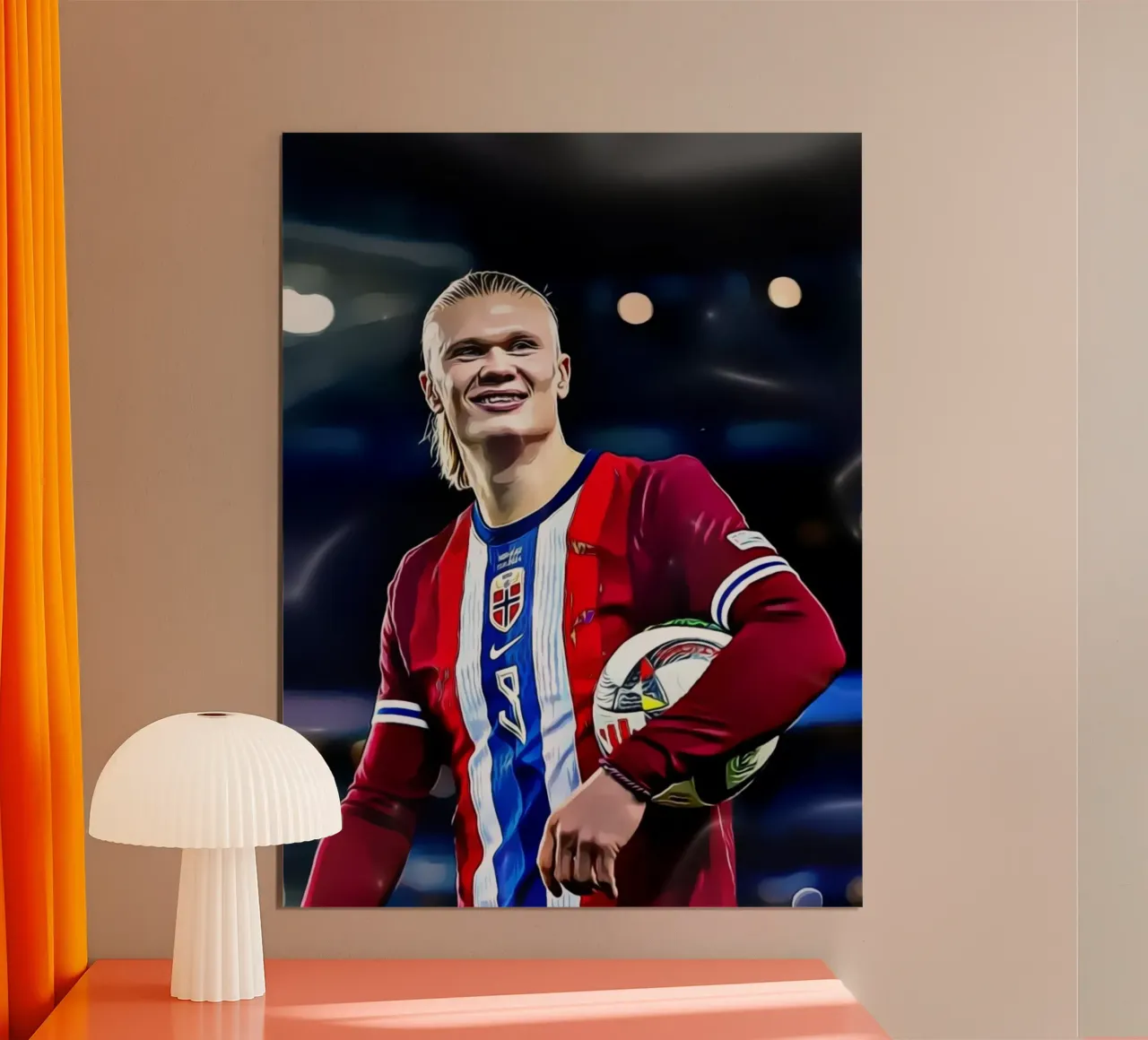 Erling Haaland Arte digitale poster con telaio in plastica da ArdanART