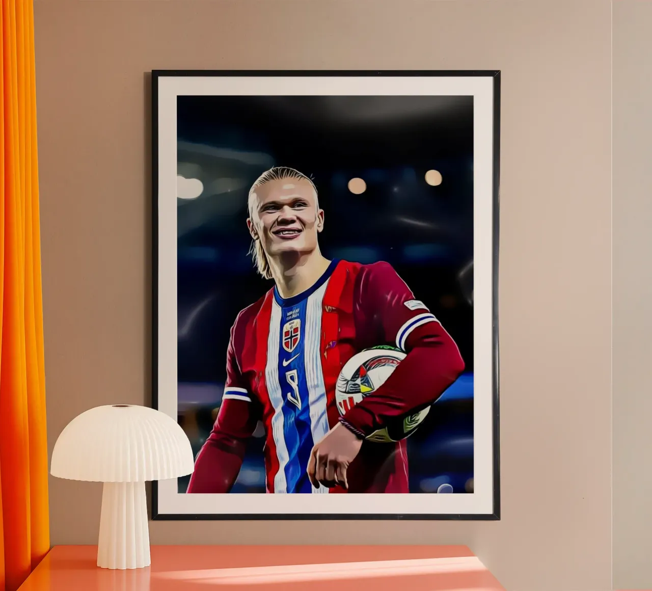 Erling Haaland Arte digitale poster con telaio in plastica da ArdanART