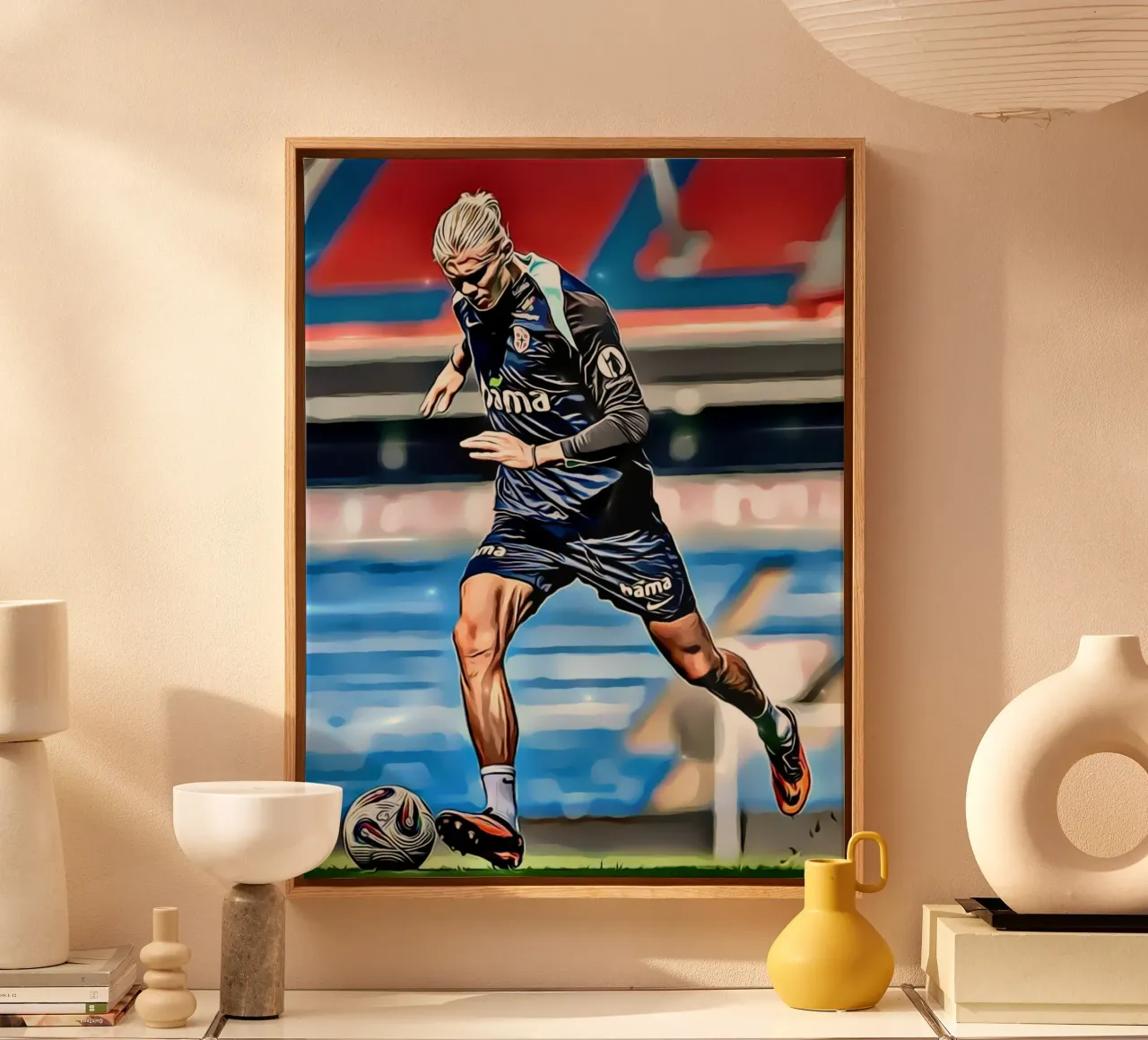 Erling Haaland Digitale Kunst canvas met Baklijst van ArdanART