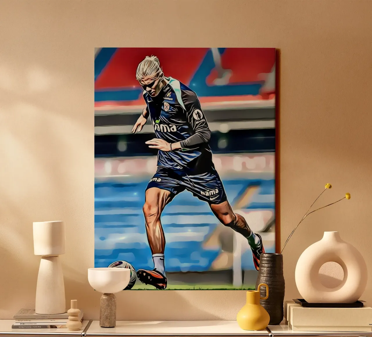 Erling Haaland Digitale Kunst canvas met Baklijst van ArdanART