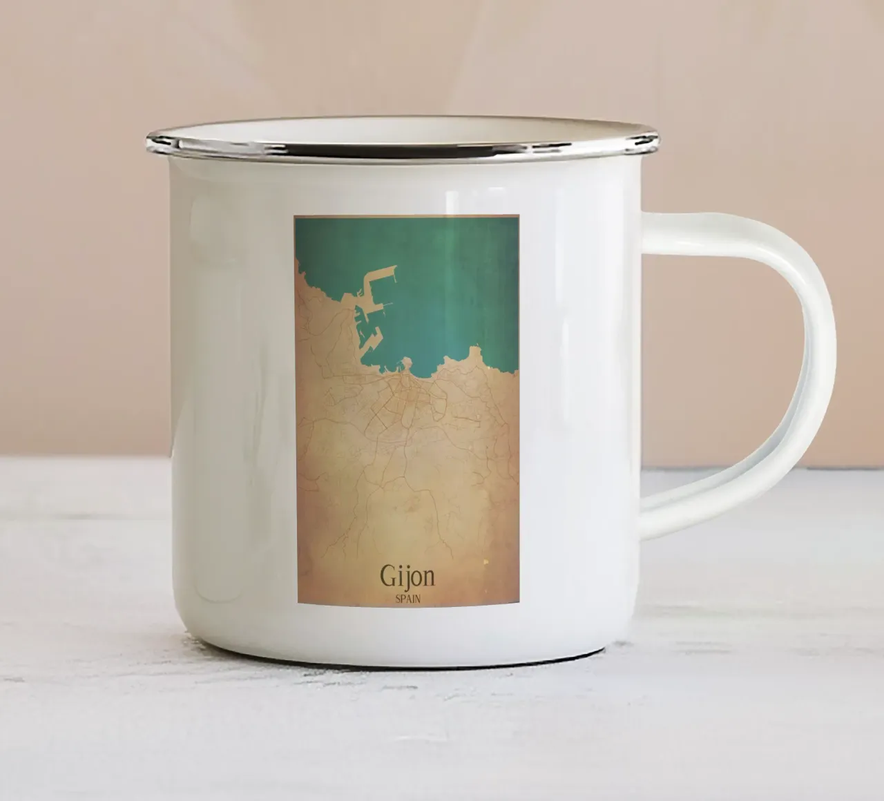 Gijon SPAIN tazza in smalto da WorldPrint
