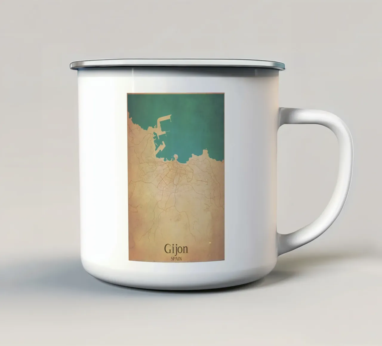 Gijon SPAIN tazza in smalto da WorldPrint