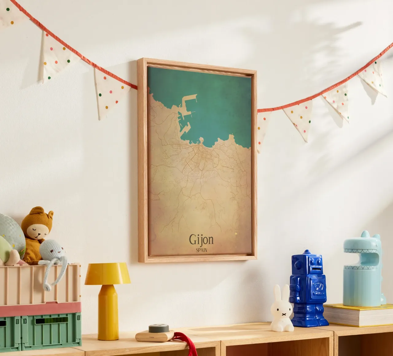 Gijon SPAIN canvas met Baklijst van WorldPrint