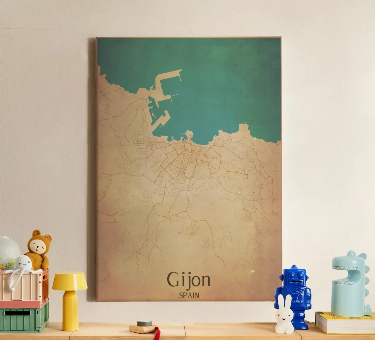 Gijon SPAIN canvas met Baklijst van WorldPrint