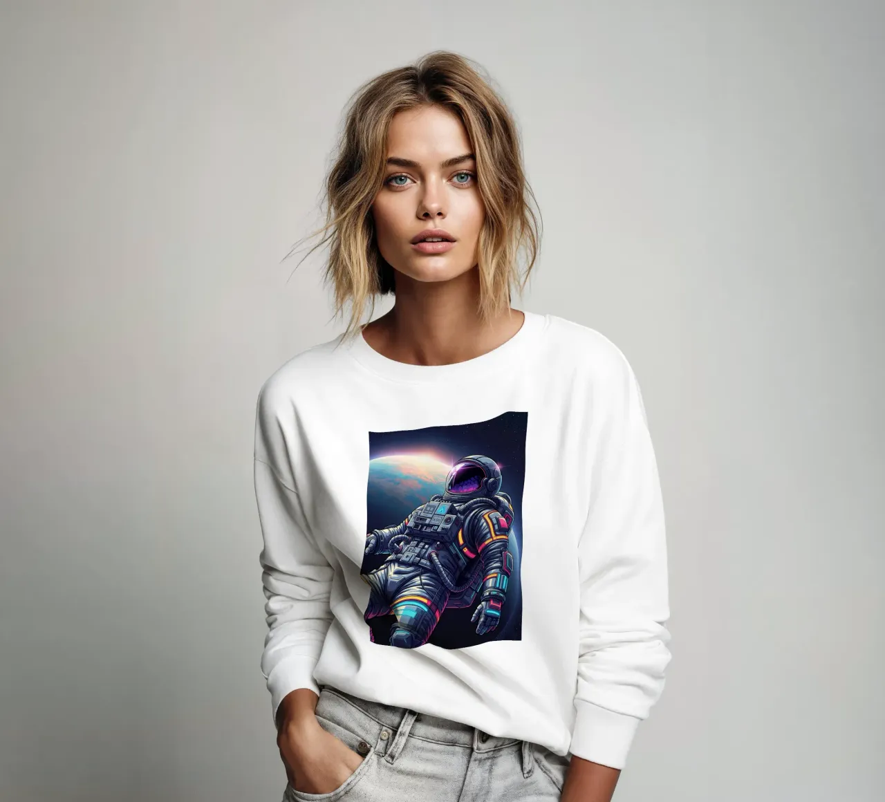 Astronauta che fluttua nello spazio felpa da Lembayung art