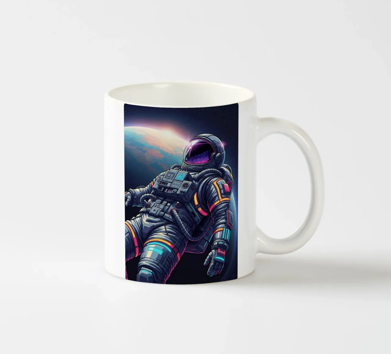 Astronauta che fluttua nello spazio tazza in ceramica da Lembayung art