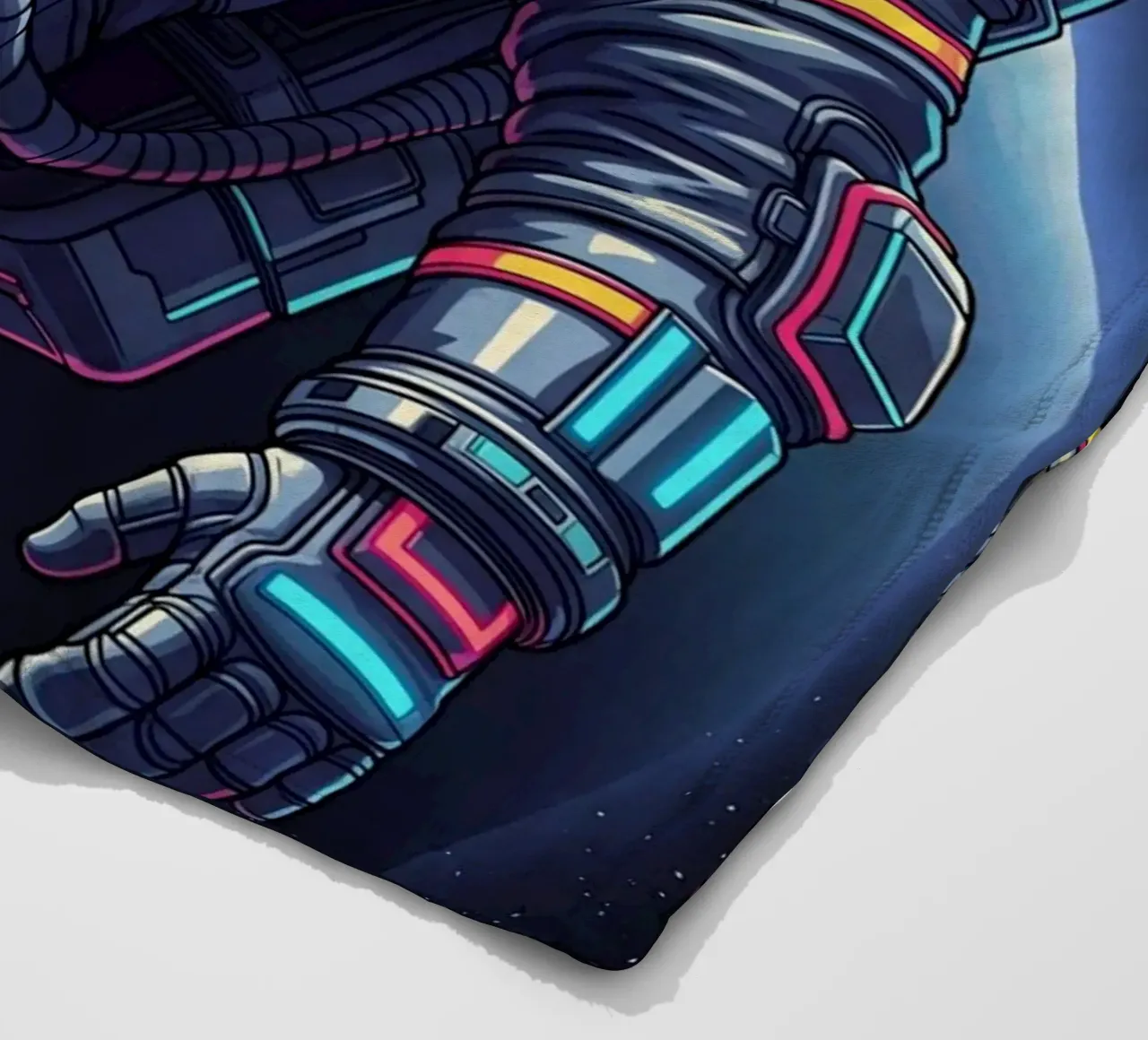 Astronaut floating in space fleece blanket by Lembayung art