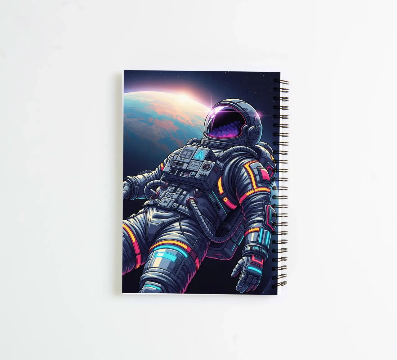 Astronaut floating in space spiral notebook by Lembayung art