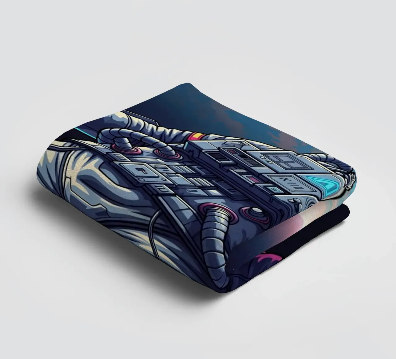 Astronaut floating in space towel by Lembayung art