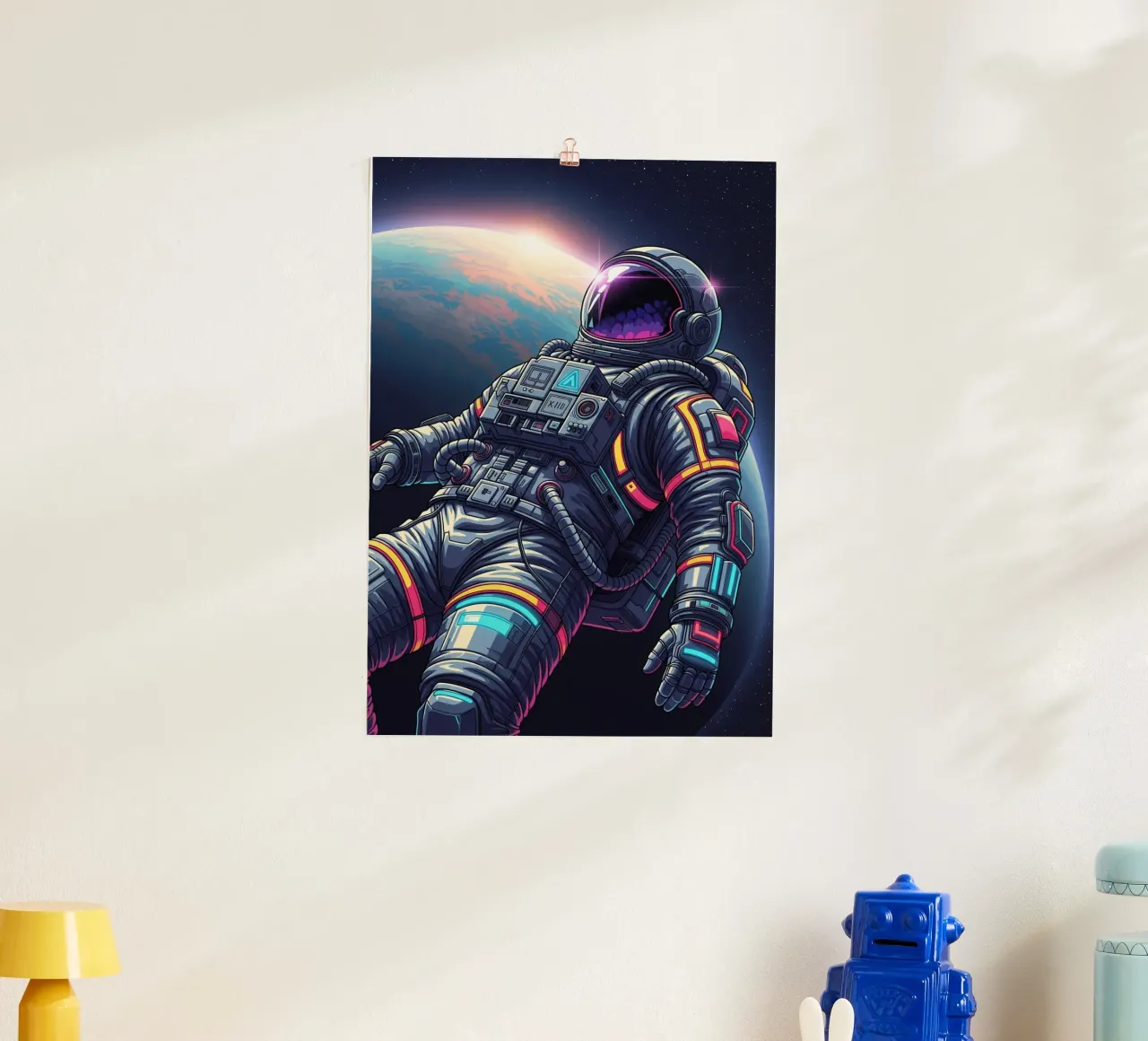 Astronaut floating in space hahnemühle by Lembayung art