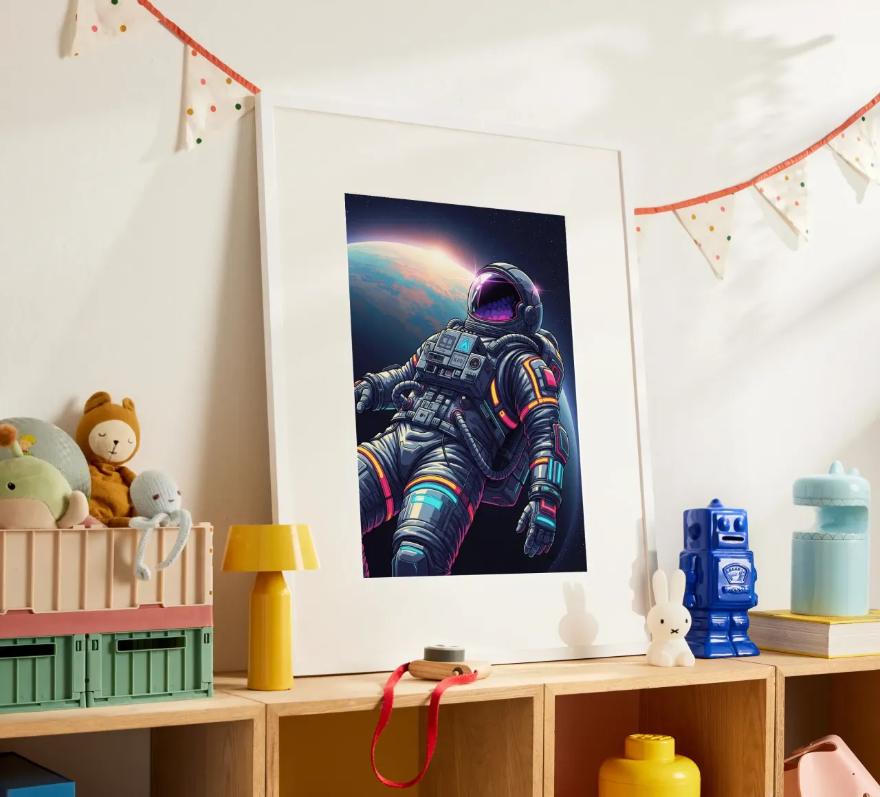 Astronaut floating in space hahnemühle by Lembayung art