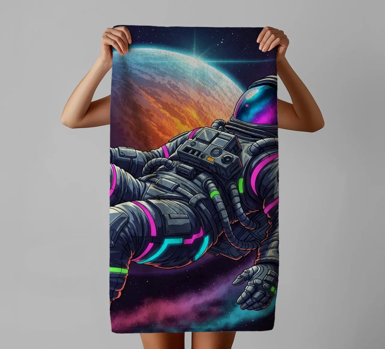 Floating in space towel by Lembayung art