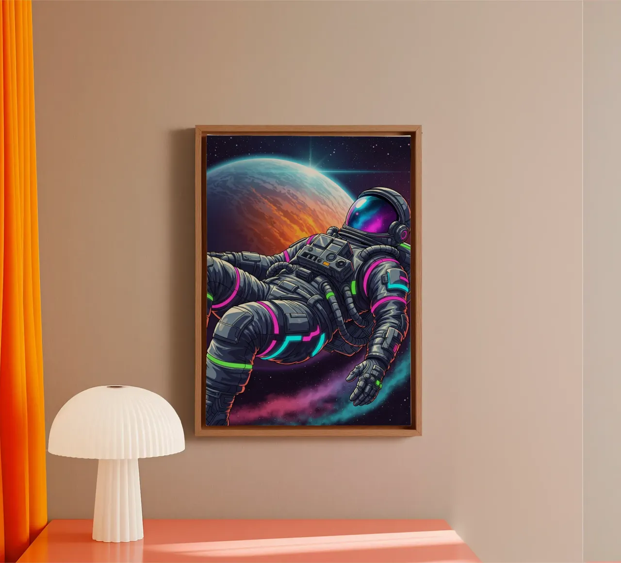 Zweven in de ruimte canvas met Baklijst van Lembayung art
