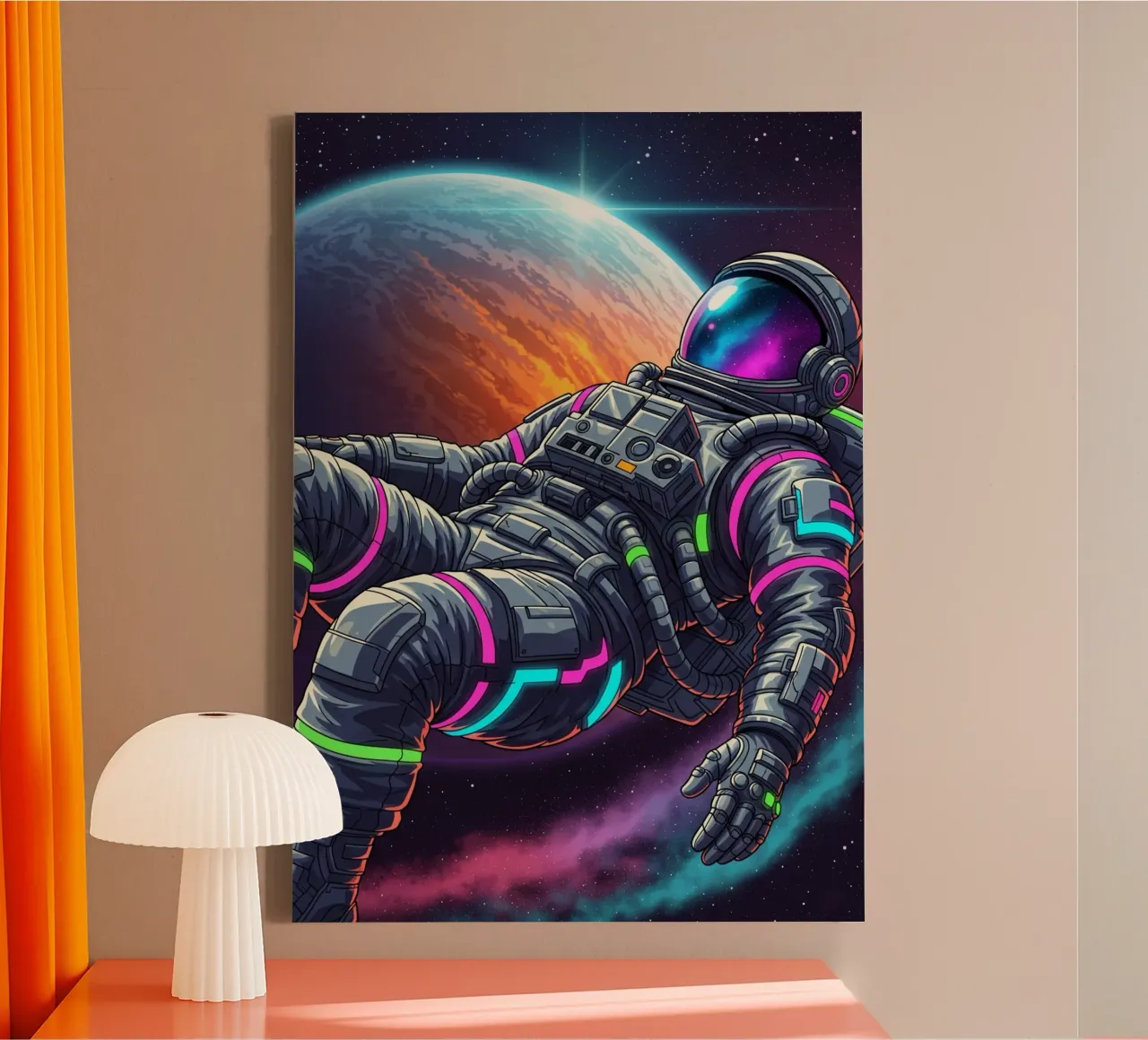 Zweven in de ruimte canvas met Baklijst van Lembayung art