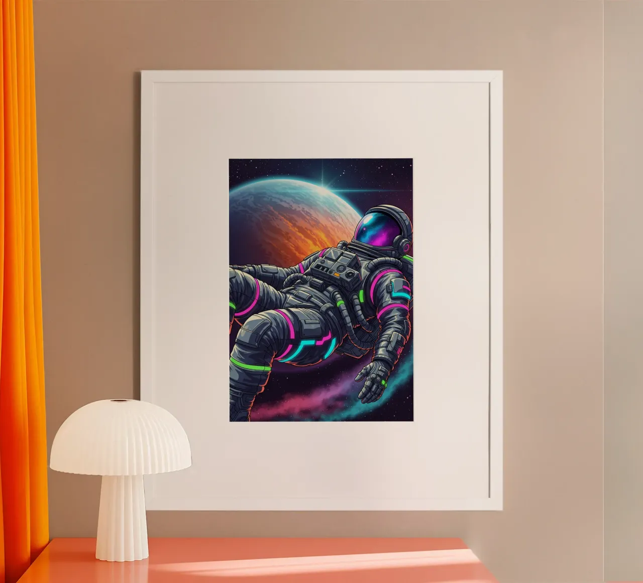 Galleggiare nello spazio poster con telaio in alluminio da Lembayung art