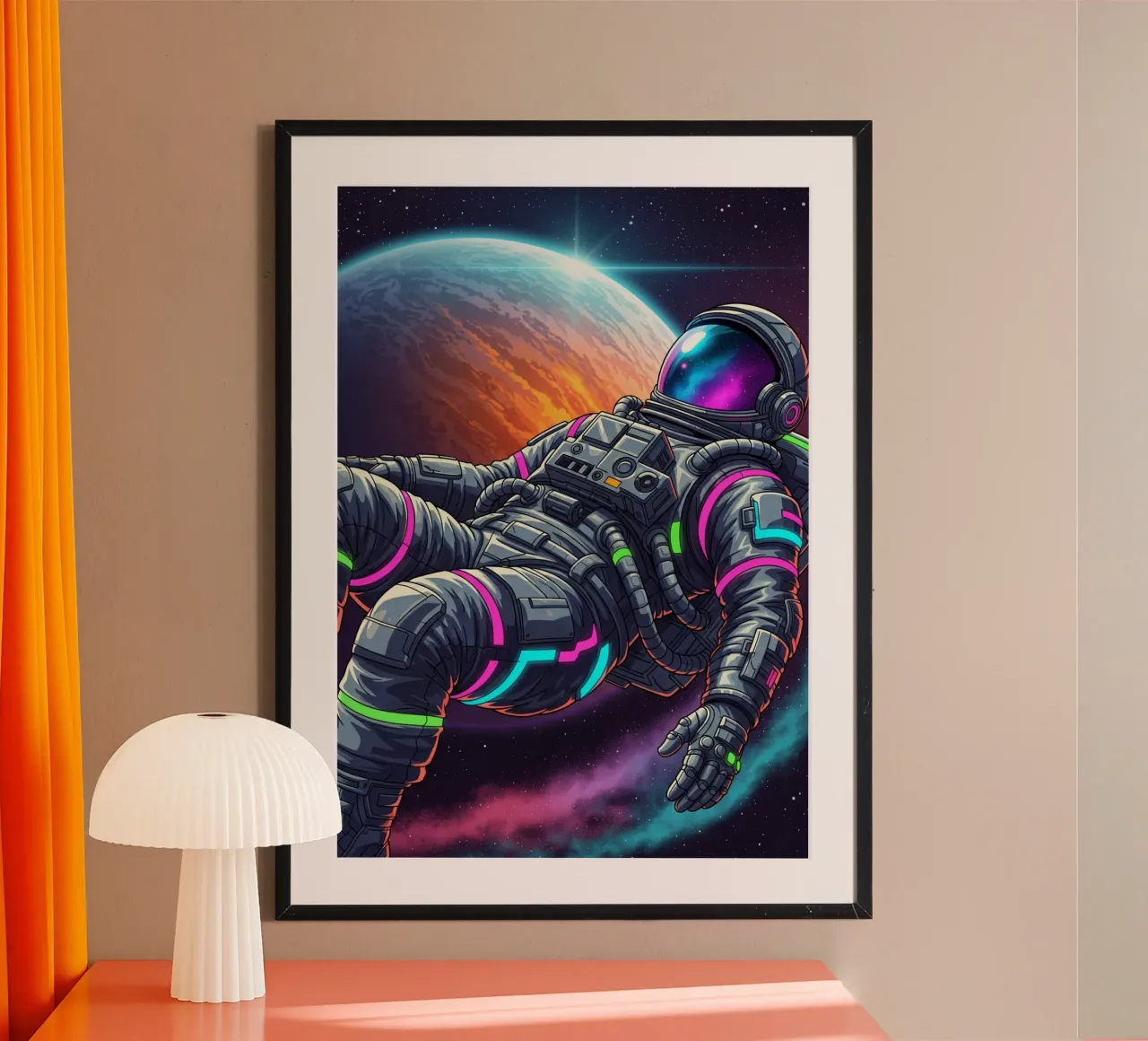 Galleggiare nello spazio poster con telaio in alluminio da Lembayung art