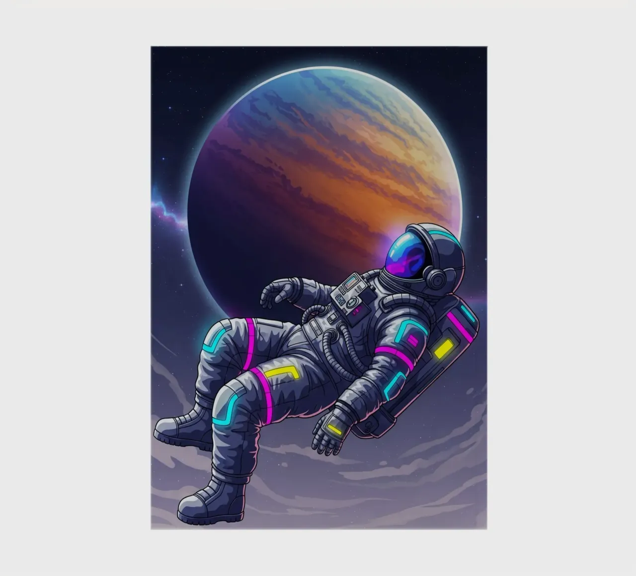 Astronauts are relaxing notebook by Lembayung art