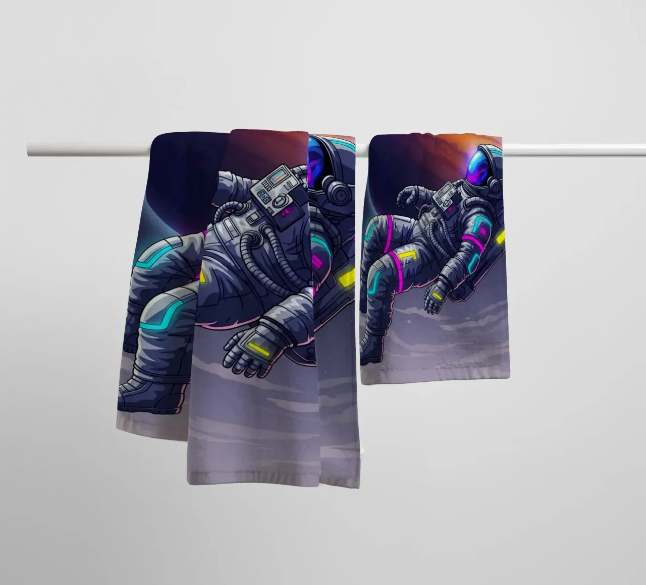 Astronauts are relaxing towel by Lembayung art