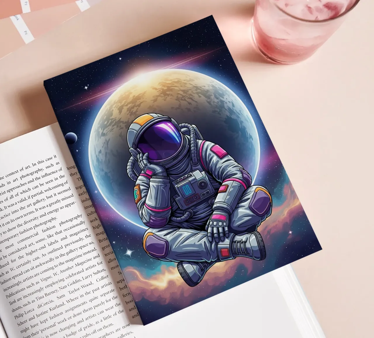 astronaut is daydreaming notebook by Lembayung art