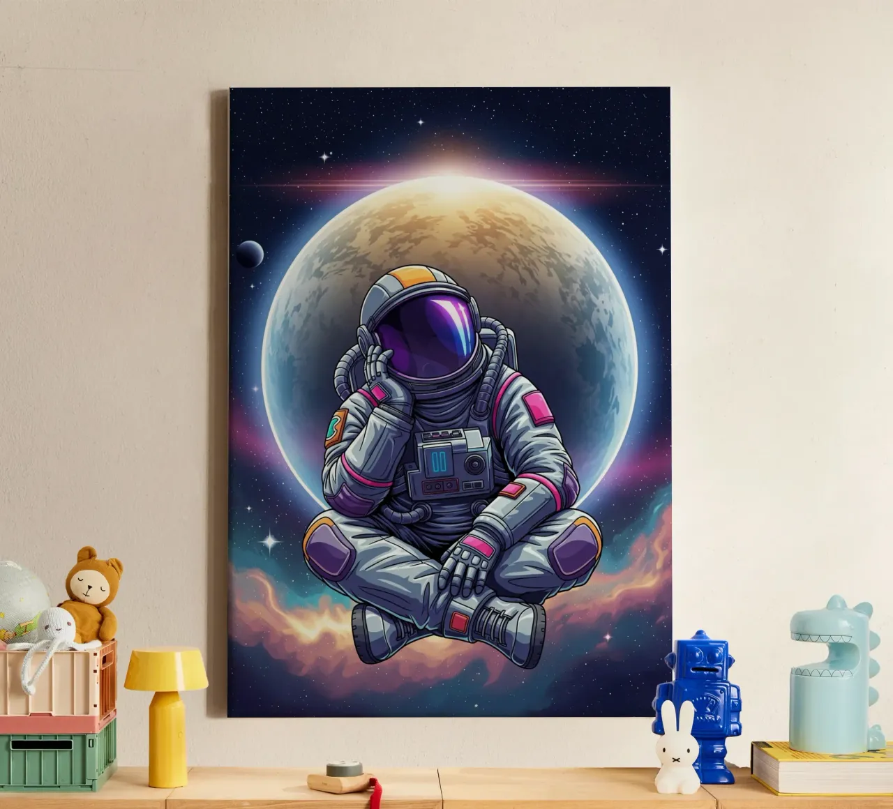 astronaut is aan het dagdromen canvas met Baklijst van Lembayung art