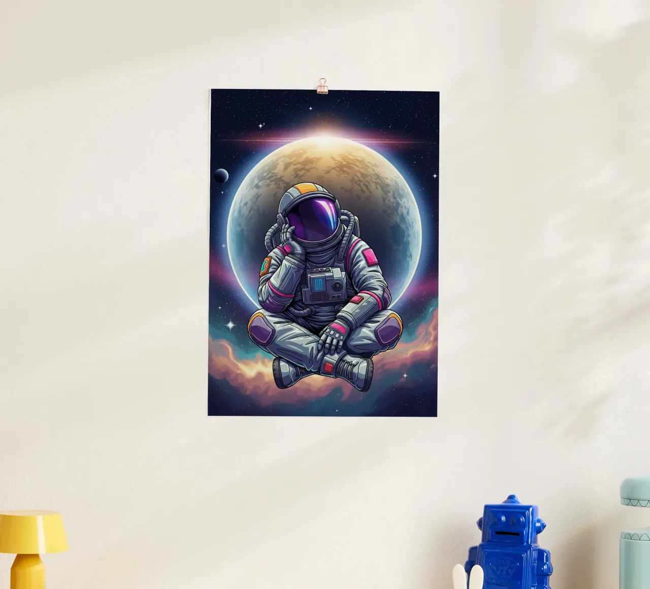 l'astronauta sogna ad occhi aperti poster con telaio in alluminio da Lembayung art