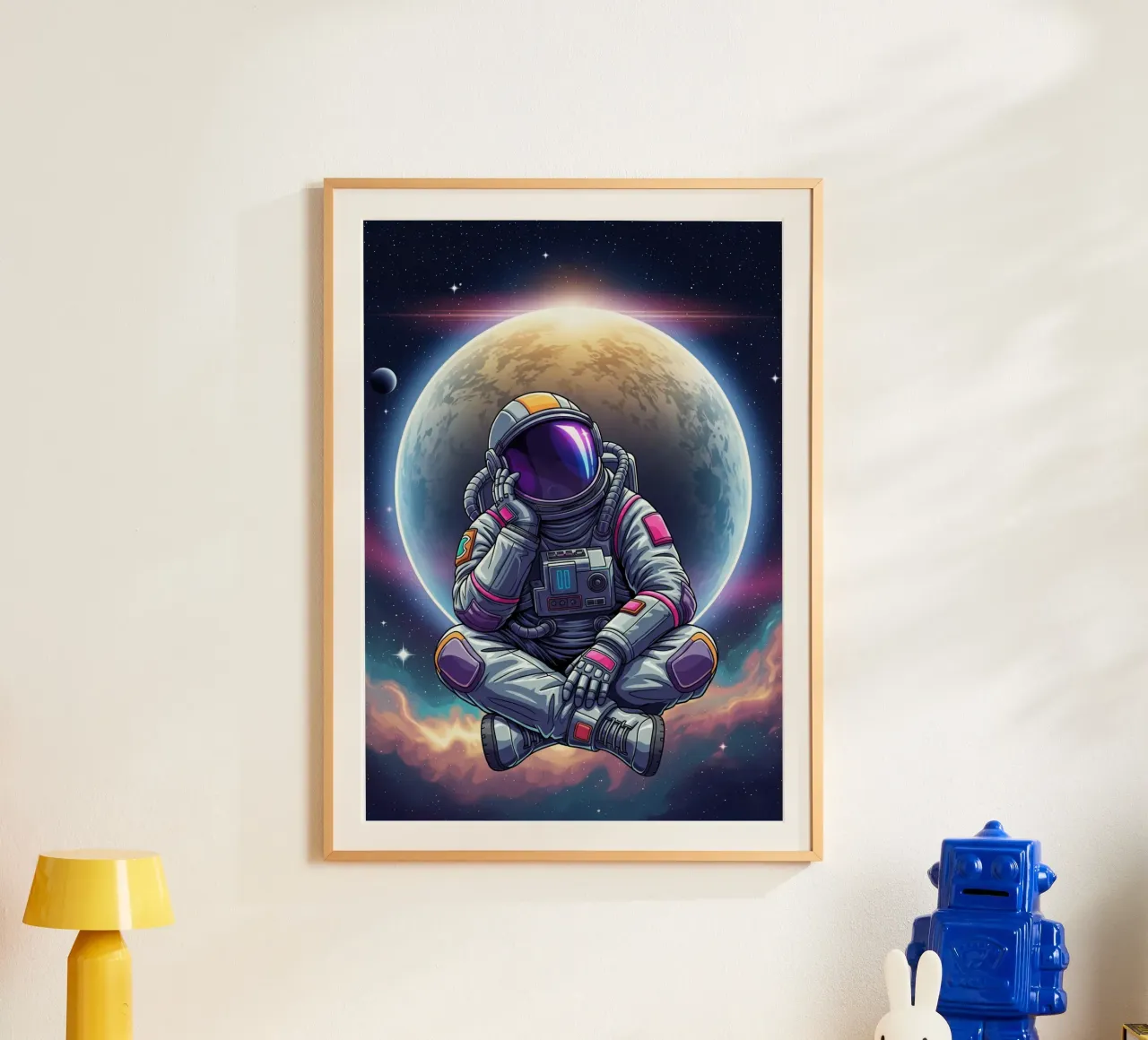 l'astronauta sogna ad occhi aperti poster con telaio in alluminio da Lembayung art