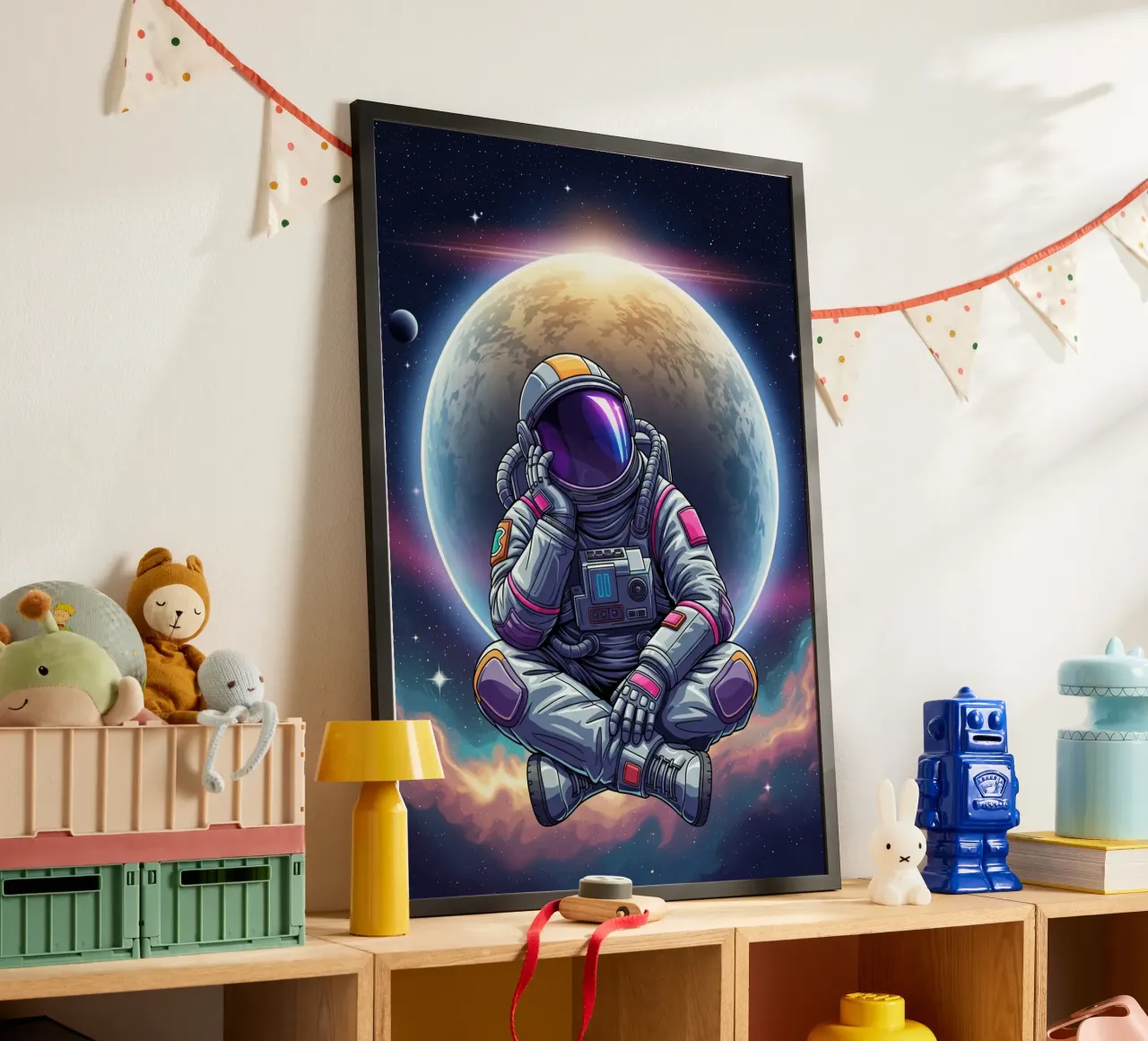 l'astronauta sogna ad occhi aperti poster con telaio in alluminio da Lembayung art
