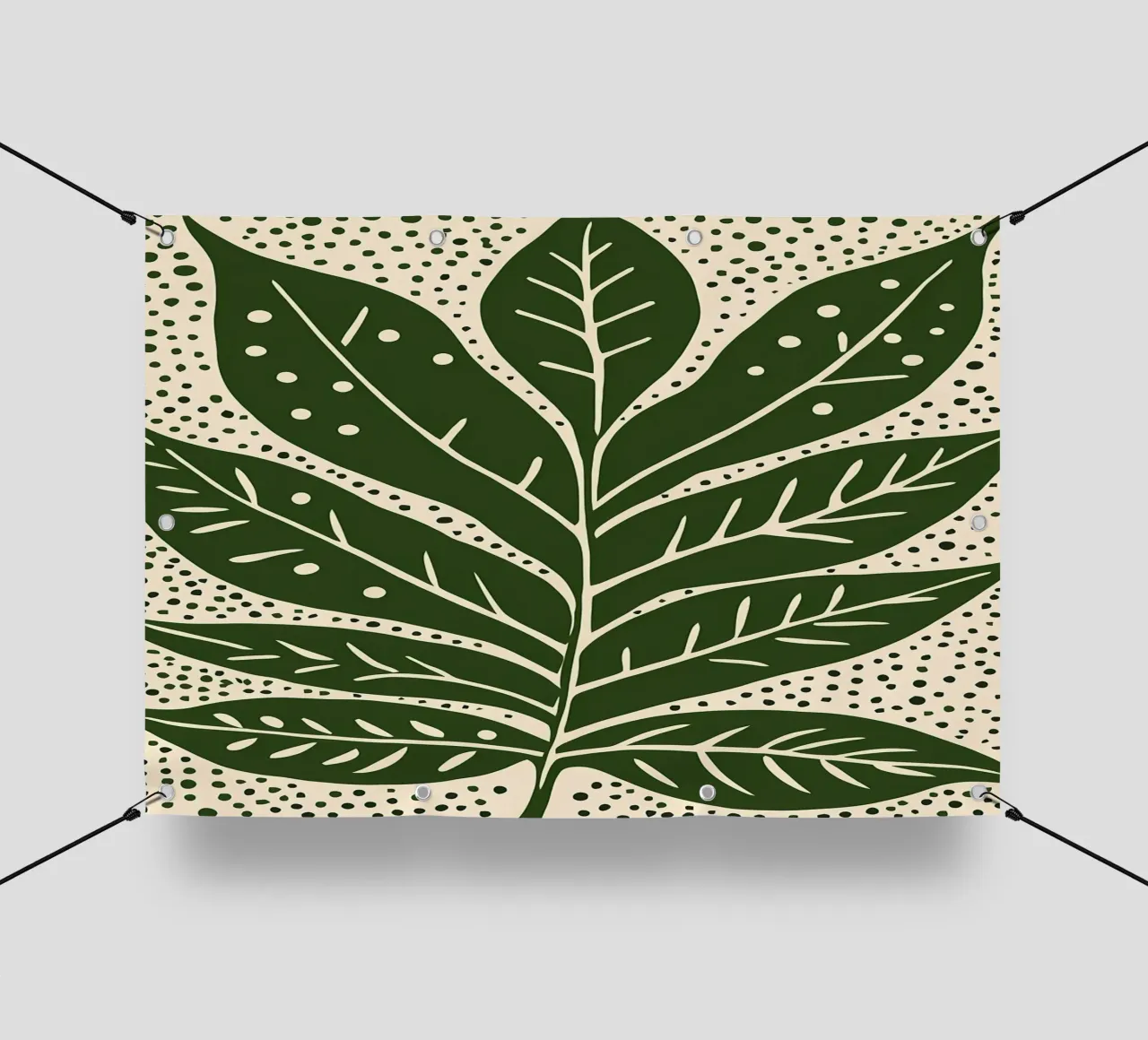 Foglia grande verde e pois telo in pvc da Jose