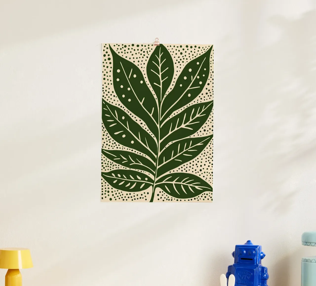 Foglia grande verde e pois poster da Jose