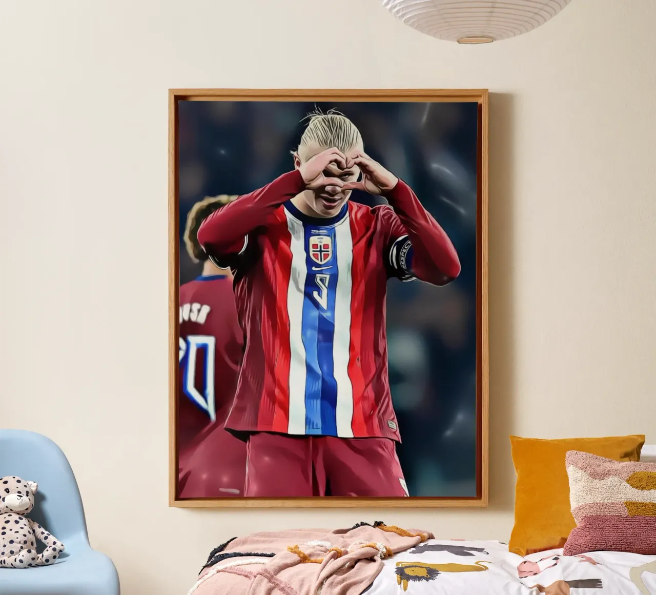Erling Haaland Arte digitale tela con Cornice a cassetta da ArdanART