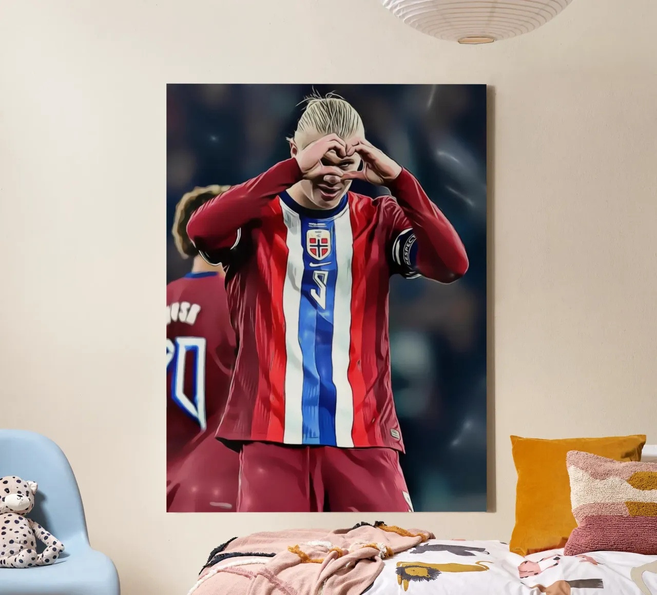 Erling Haaland Arte digitale tela con Cornice a cassetta da ArdanART
