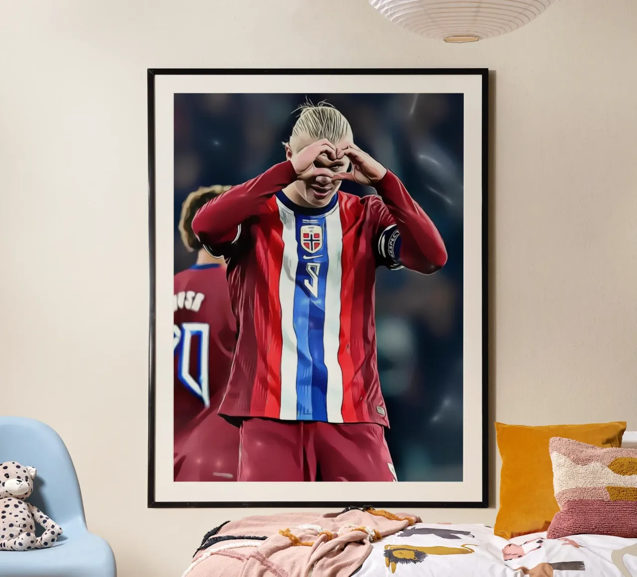 Erling Haaland Arte digitale poster con telaio in alluminio da ArdanART
