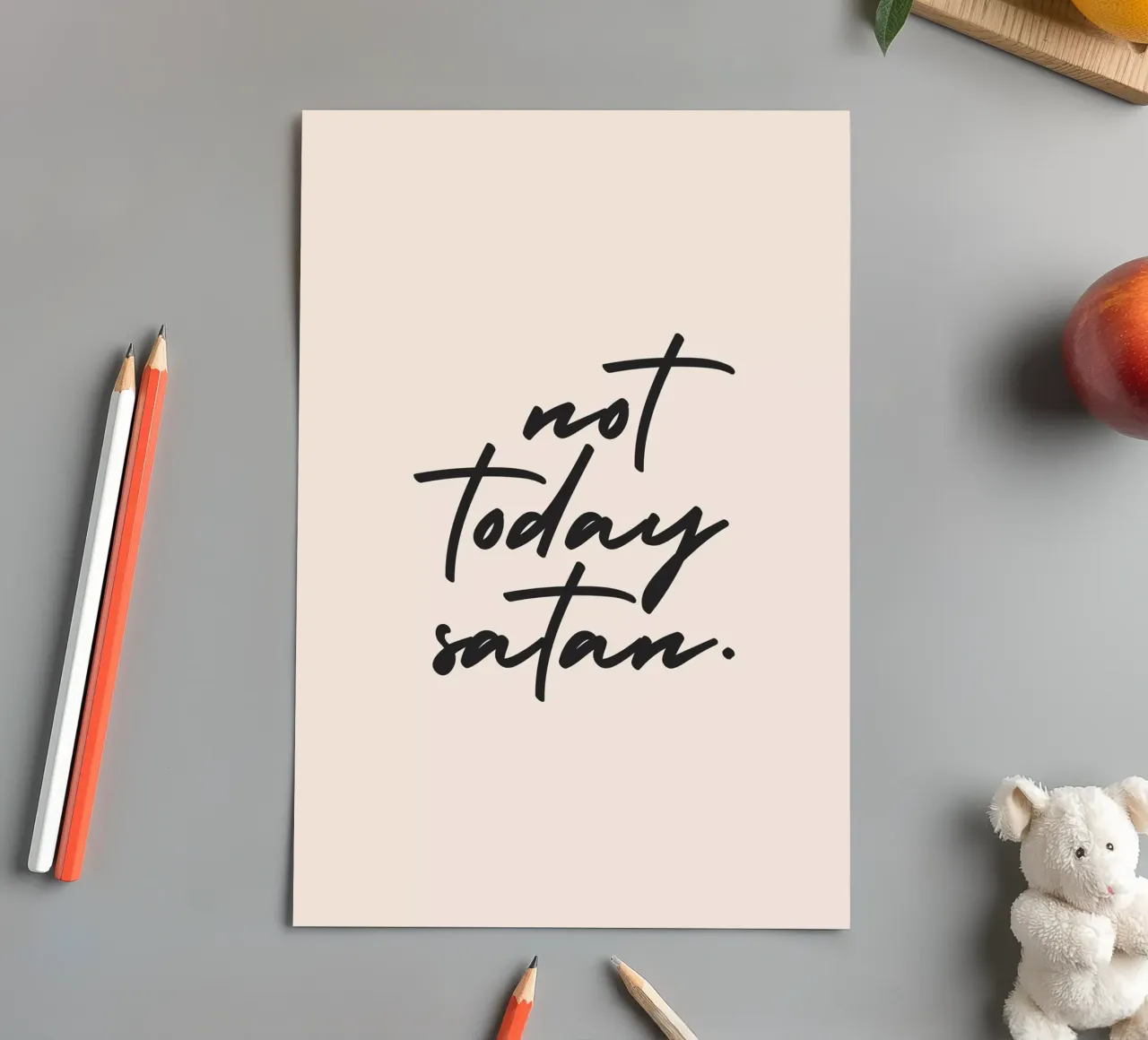 Not Today Satan Stickerbogen von Mottos by Sinan Saydik