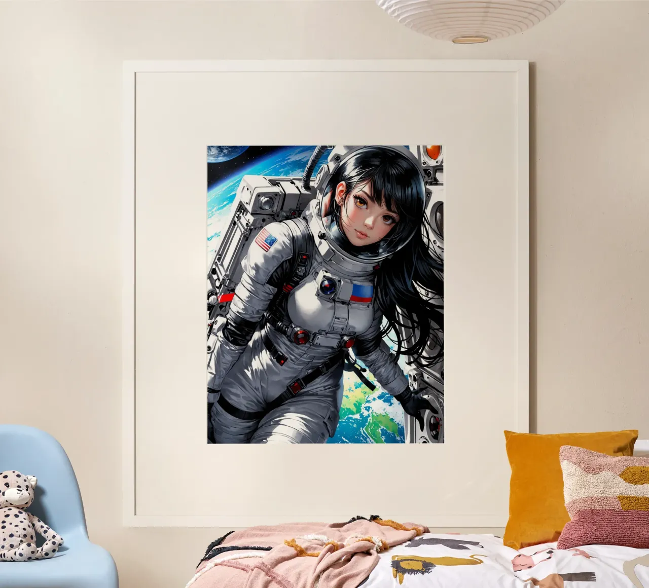 Carino Anime ragazza astronauta poster da Voxel Visionaries