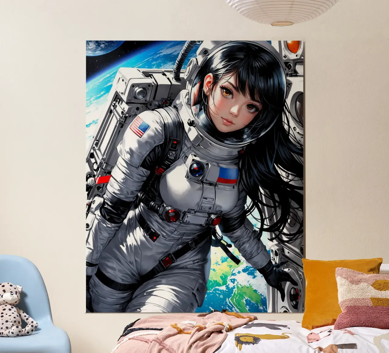 Carino Anime ragazza astronauta poster da Voxel Visionaries
