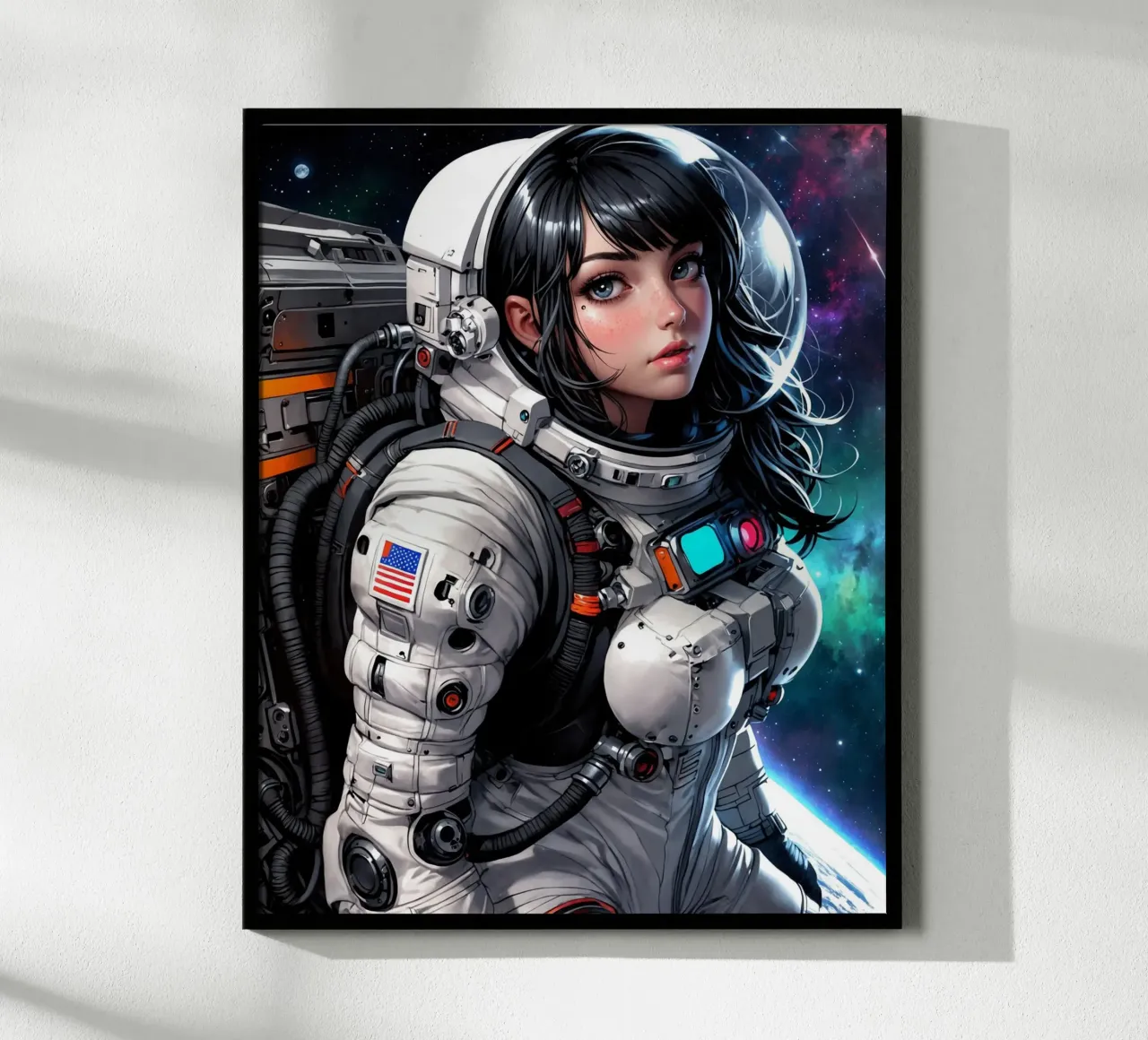Carino Anime ragazza astronauta poster da Voxel Visionaries